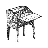 computer desk sketch item drawn vector