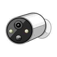 algorithm facial recognition camera cartoon illustration vector