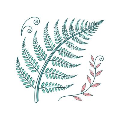 Charming Stitching Fern on Clean White