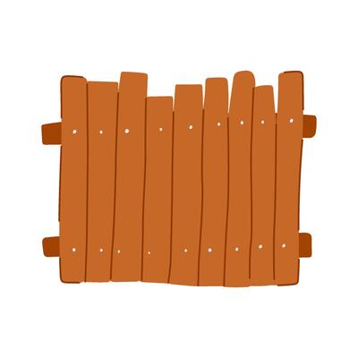 picket fence wood cartoon illustration item