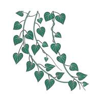Elegant String of Hearts in Bright Space vector