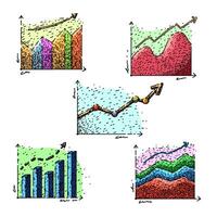 graph set sketch hand item drawn vector