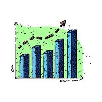analytics graph hand item drawn vector