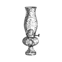 kerosene oil lamp sketch hand drawn item vector