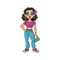 Y2K Nostalgia Fashion Model for Creative Designs vector