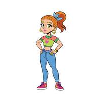 Charming Y2K Fashion Model for Illustrations vector