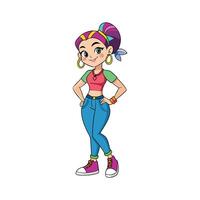 Stylish Y2K Fashion Model Illustration vector