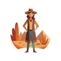 Stylish Boho Chic Desert Fashion Model vector
