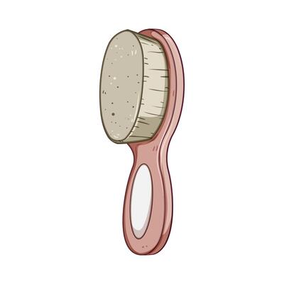 scalp soft baby brush cartoon illustration
