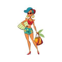 Tropical Resort Fashion Model Design 2 vector