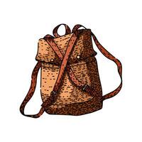 daypack backpack sketch item hand item vector