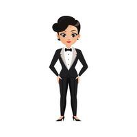 Charming Tuxedo Look Fashion Model Design 1 vector