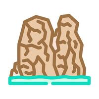 splitting rock fracture color icon illustration vector