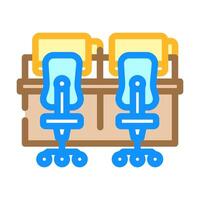 shared workspace table hybrid work color icon illustration vector