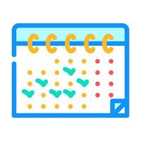 calendar checkmarks hybrid work color icon illustration vector