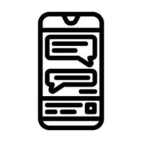 messaging app bubble hybrid work line icon illustration vector