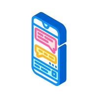messaging app bubble hybrid work isometric icon illustration vector