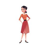 Beautiful Pleated Skirt Fashion Model Design vector