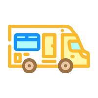 rv recreational vehicle mobile home color icon illustration vector