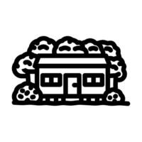 rustic forest mobile home line icon illustration vector