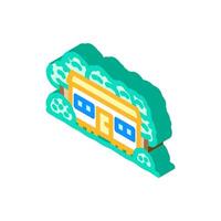 rustic forest mobile home isometric icon illustration vector