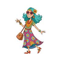 Chic Festival Boho Fashion Model vector