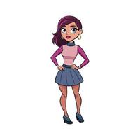 Stylish Flirty Mini Skirt Fashion Model vector