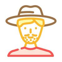 man avatar redneck color icon illustration vector