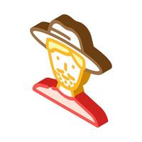 man avatar redneck isometric icon illustration vector