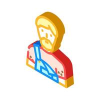 man redneck isometric icon illustration vector