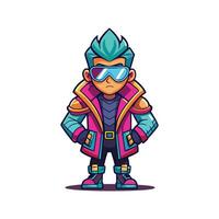 Vibrant Futuristic Cyberpunk Model vector