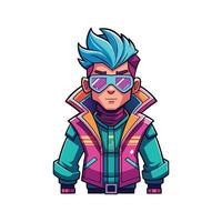 Bold Futuristic Cyberpunk Model vector