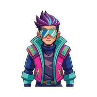 Trendy Futuristic Cyberpunk Model vector