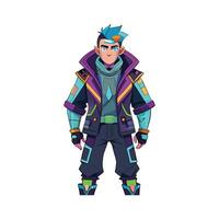 Trendy Futuristic Techwear Model vector