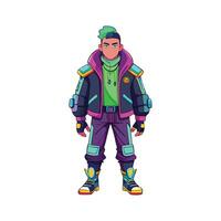 Chic Futuristic Techwear Model vector