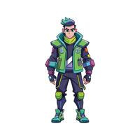 Stylish Futuristic Techwear Model vector