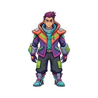 Bold Futuristic Techwear Model vector