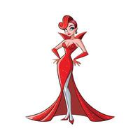Chic Glamorous Red Carpet Model vector
