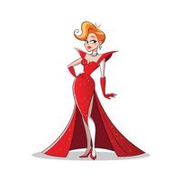 Vibrant Glamorous Red Carpet Model vector