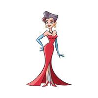 Elegant Glamorous Red Carpet Model Design vector