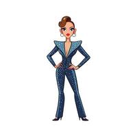 Trendy Glamorous Sparkling Jumpsuit Fashion Model vector