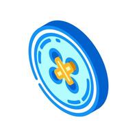 button and thread thrift driven fashion isometric icon illustration vector