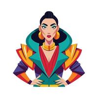 Chic High Fashion Editorial Model 3 vector