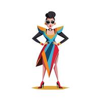 Elegant High Fashion Runway Model Design vector