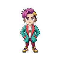 Chic KPop Fashion Icon Model 1 vector