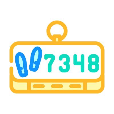 step counter foot fitness technology color icon illustration