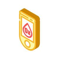 oxygen saturation display fitness technology isometric icon illustration vector