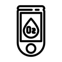 oxygen saturation display fitness technology line icon illustration vector