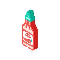 sriracha condiment isometric icon illustration vector