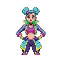 Bold Neon Raver Model 2 vector